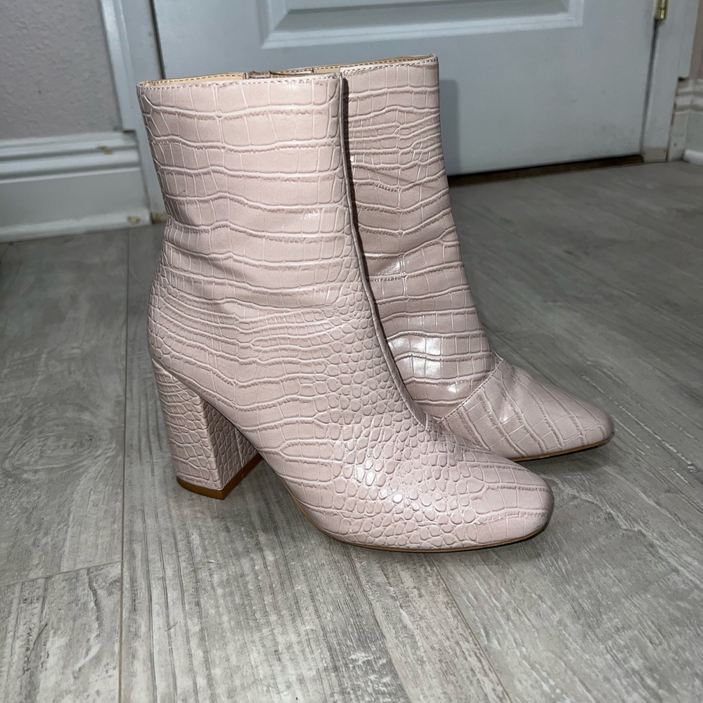 Pink Patent Leather Booties